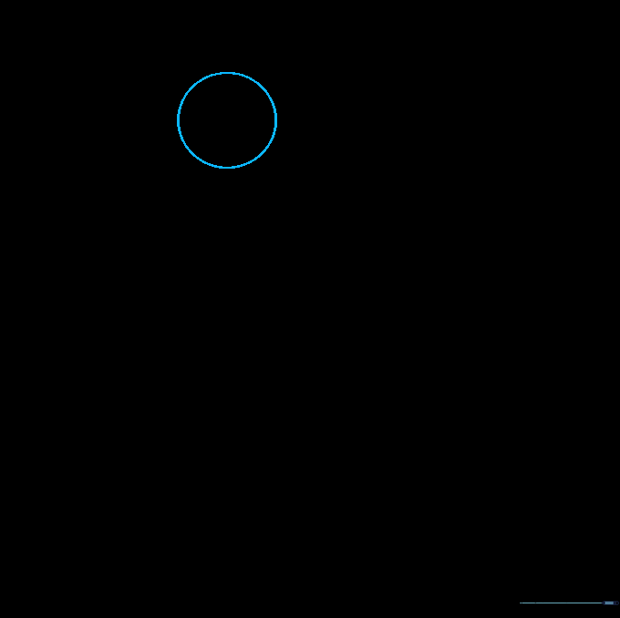 A simple circular pencil outline representing the head of a blue jay on a white background.