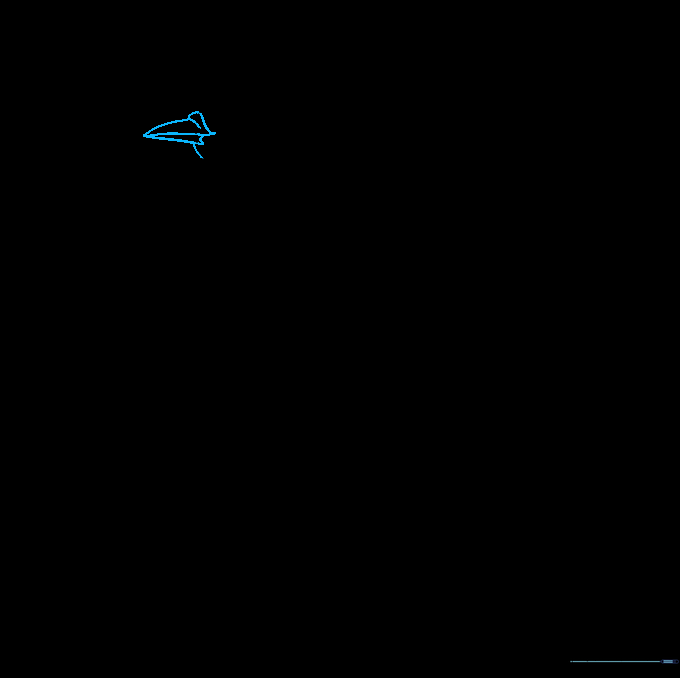 A triangular beak shape added to the front of the head circle with a horizontal dividing line.
