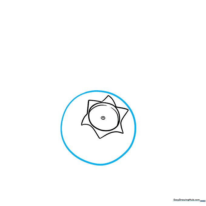 Finalizing the outer circular outline of the first blueberry.
