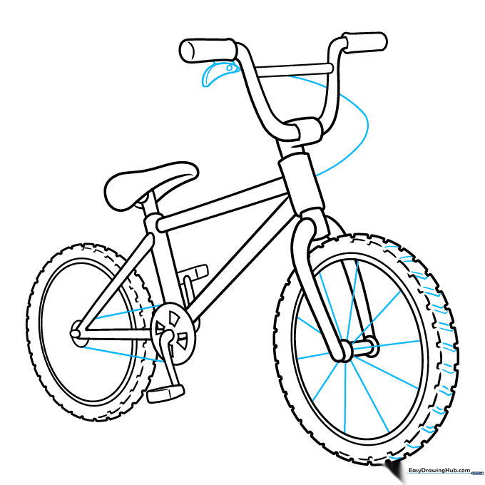 Adding final mechanical details and handlebar curves to the bike.