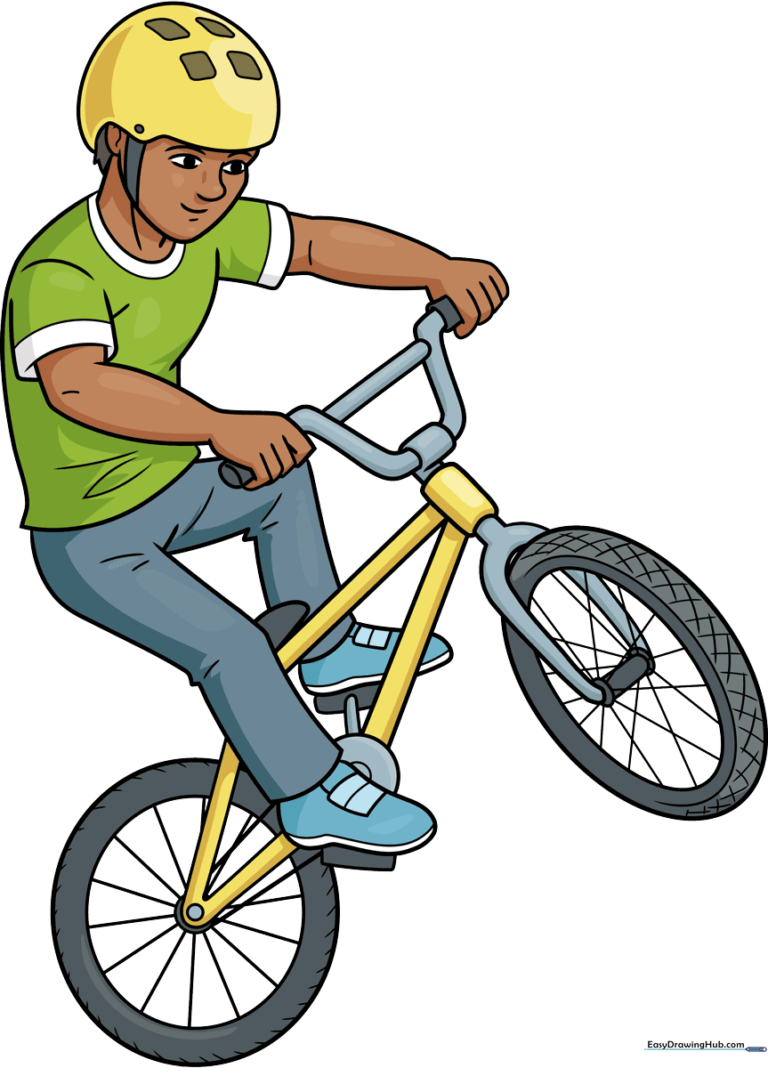 A colorful, action-oriented illustration of a BMX rider performing a trick.