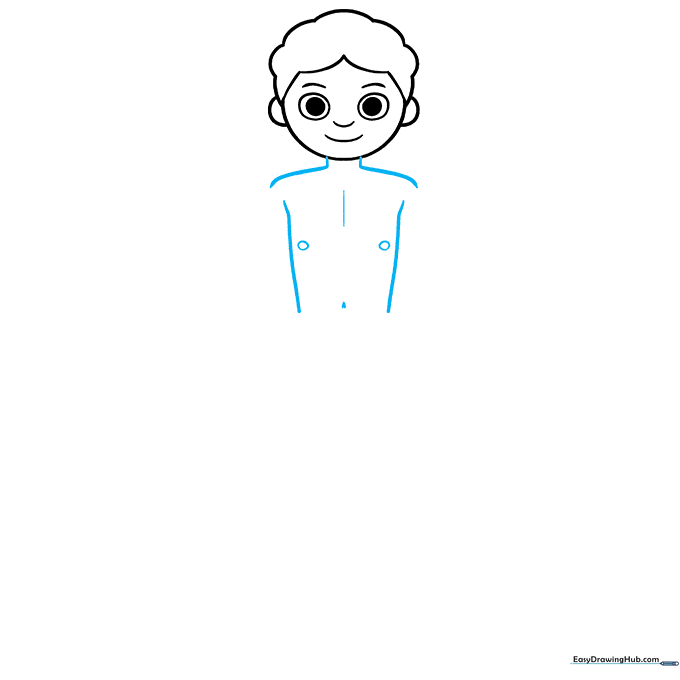 Outline of a human torso showing the neck, shoulders, and chest area for an educational diagram.