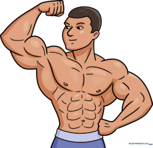 Colorful illustration of a cartoon bodybuilder flexing, used as the featured tutorial image.