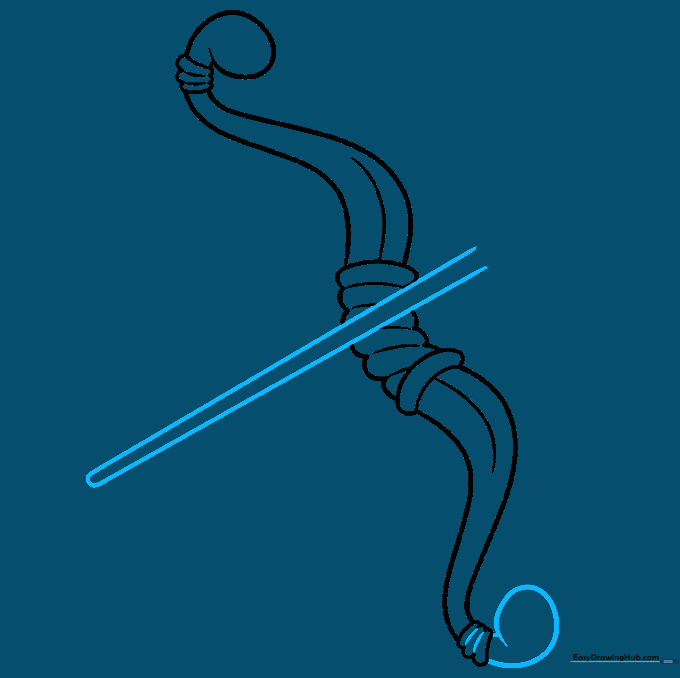 Drawing a straight, thin arrow shaft using parallel lines.