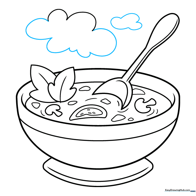 Completing the steam clouds rising from the hot bowl of soup.