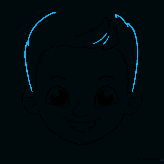 Adding detail lines to the hair to give it texture.