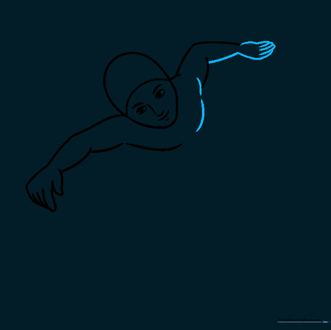 Refining the swimmer's chest and arm muscles