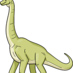 A friendly, completed Brachiosaurus illustration ready for coloring.