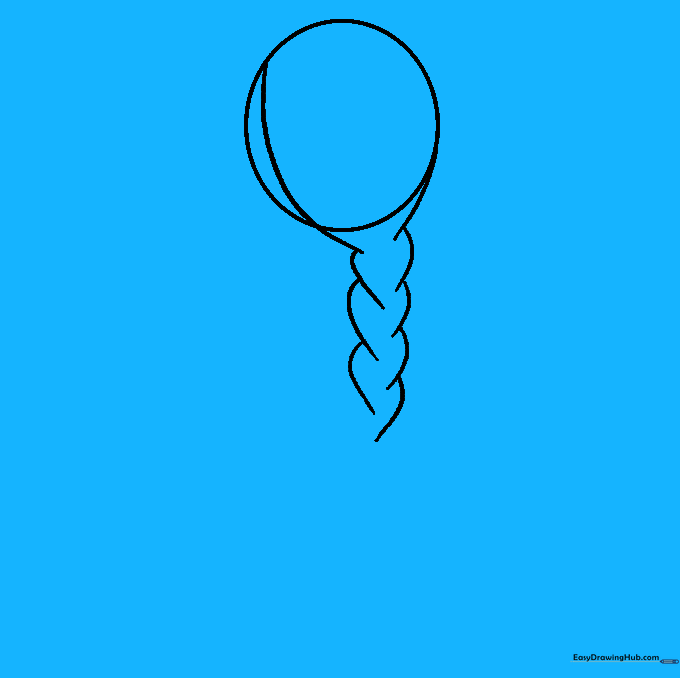 Continuing the braid pattern by adding overlapping curved lines.