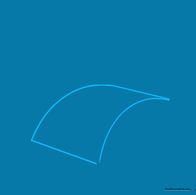 A simple curved rectangle outline representing the base of a bridge on a white background.