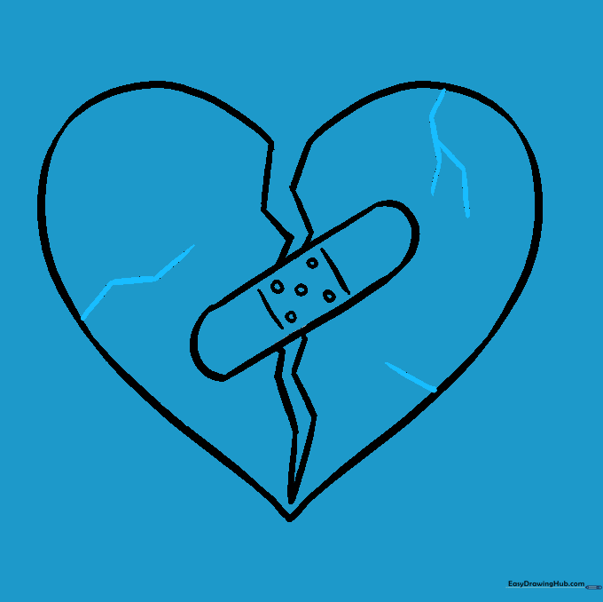 The heart now features additional small, branching cracks for added detail.