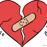 A colorful, finished illustration of a broken heart with a bandage, used as the main tutorial thumbnail.
