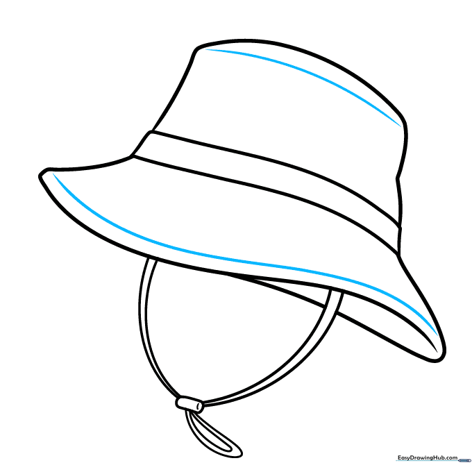 Seam lines added to the crown and brim of the hat.