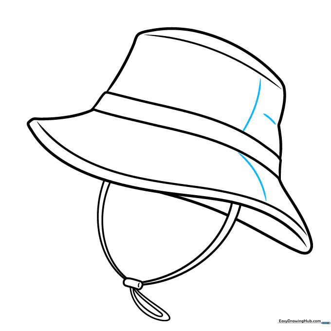 Contour lines added to the hat to suggest fabric texture.