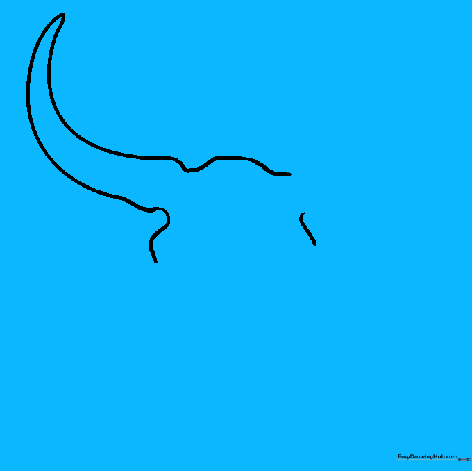Adding the second matching horn to the bull skull sketch