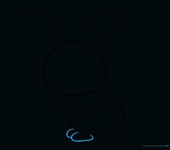 Two small front paws added to the lower chest area of the bunny.