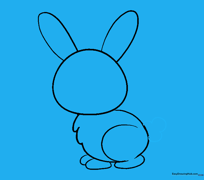 A fluffy, rounded tail added to the back of the bunny.