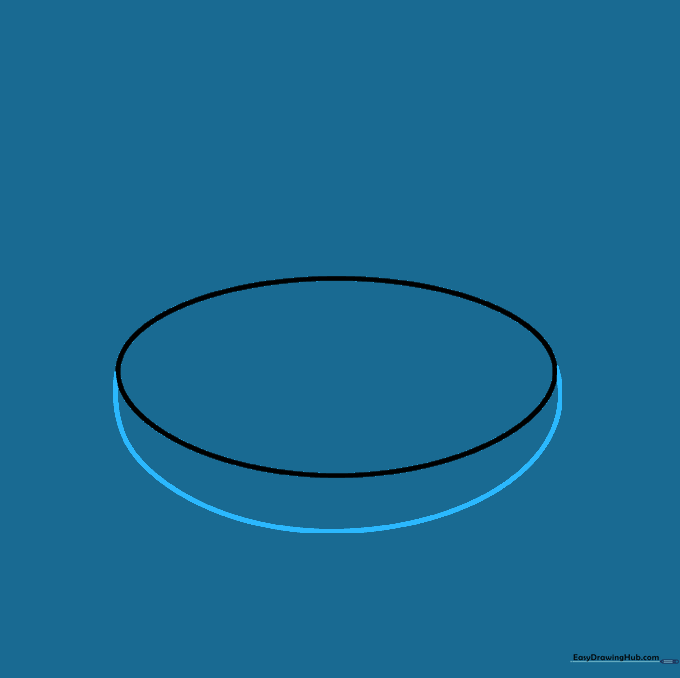 Adding a curved line under the oval to give the burger patty volume.
