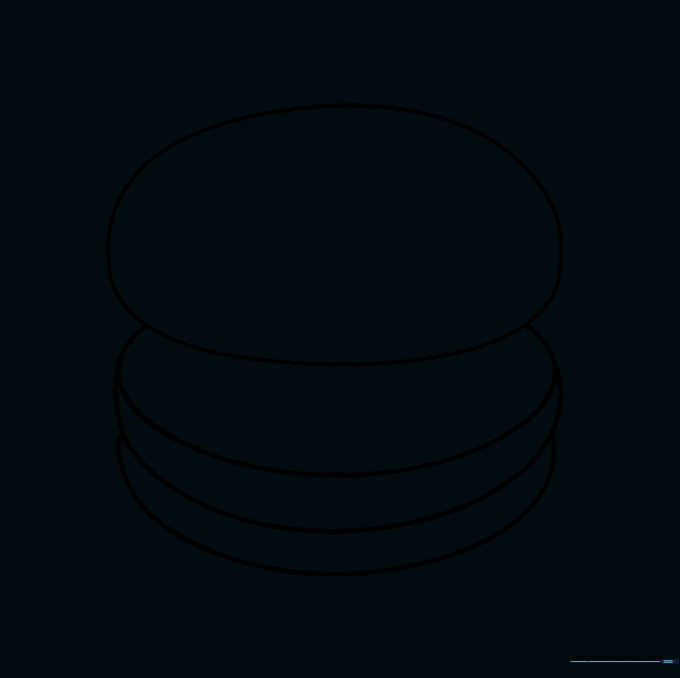 The burger drawing after erasing overlapping guide lines.