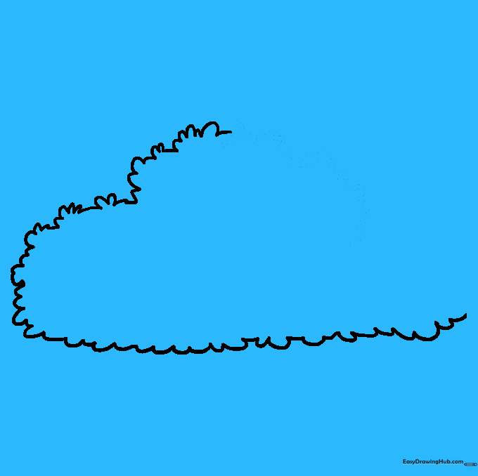 Drawing additional curved lines to close the shape of the bush.