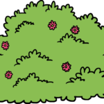 A vibrant, colorful illustration of a flowering bush, showcasing the final result of the tutorial.