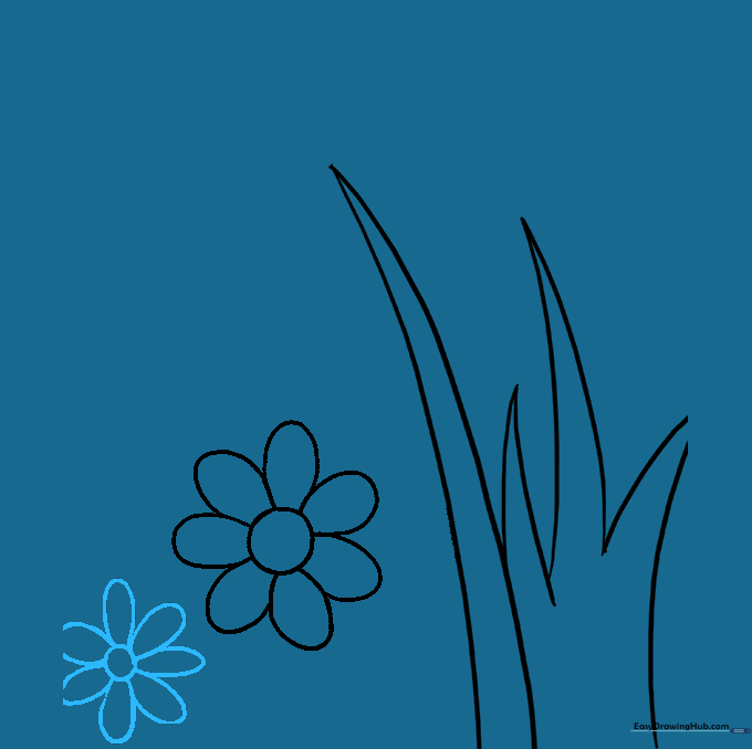 A second, smaller flower added to the composition next to the first one.