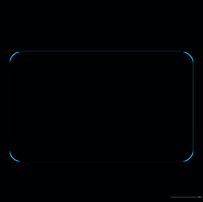 The rectangular camera body with small curved arcs added to each corner.