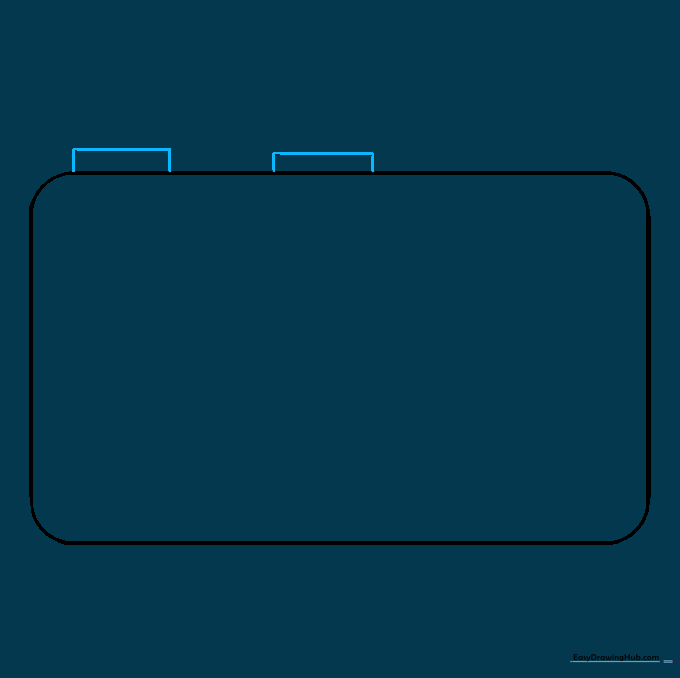 Two small rectangular buttons added to the top of the camera body.