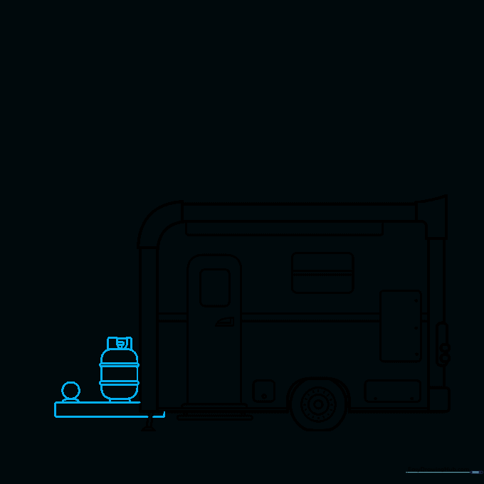 Adding a propane tank detail to the front hitch area of the camper.