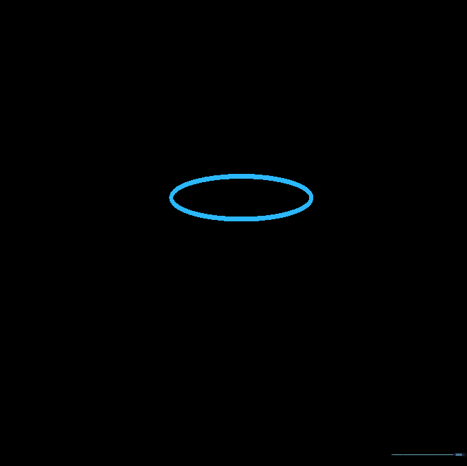 A light pencil sketch of a flat oval representing the top of a candle.