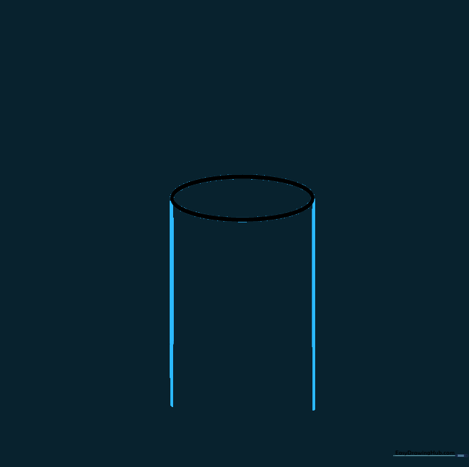 Two vertical lines extending down from the oval to form the candle body.