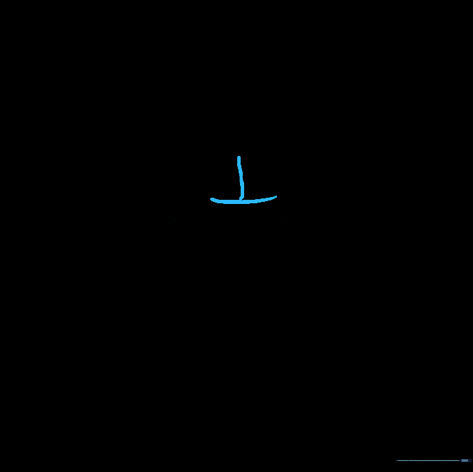 A small wick drawn in the center of the candle top.