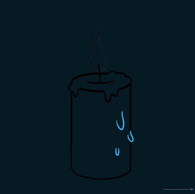Additional wax drips added to the side of the candle.