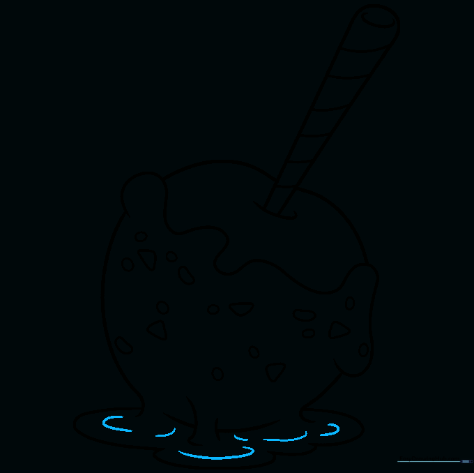 Adding final sprinkles and texture details to the candy apple.
