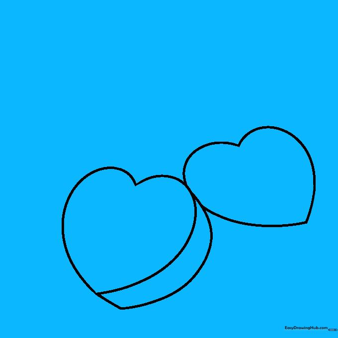 Three overlapping heart shapes, creating a small cluster of candy hearts.