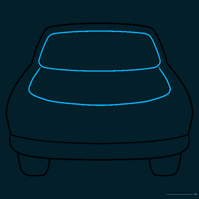 Adding the windshield and hood rectangles to the car drawing.