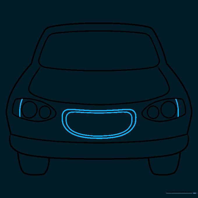 Adding the central grill and headlight details.