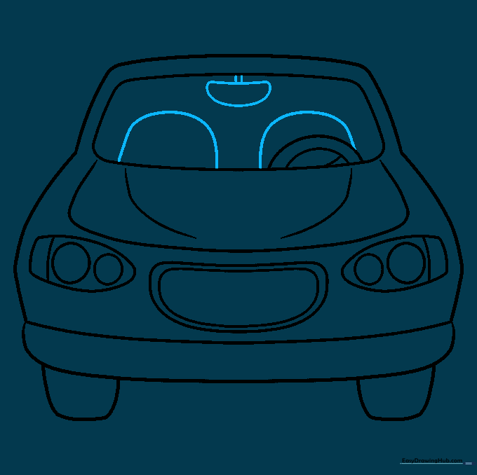Adding the interior seats and the rearview mirror.