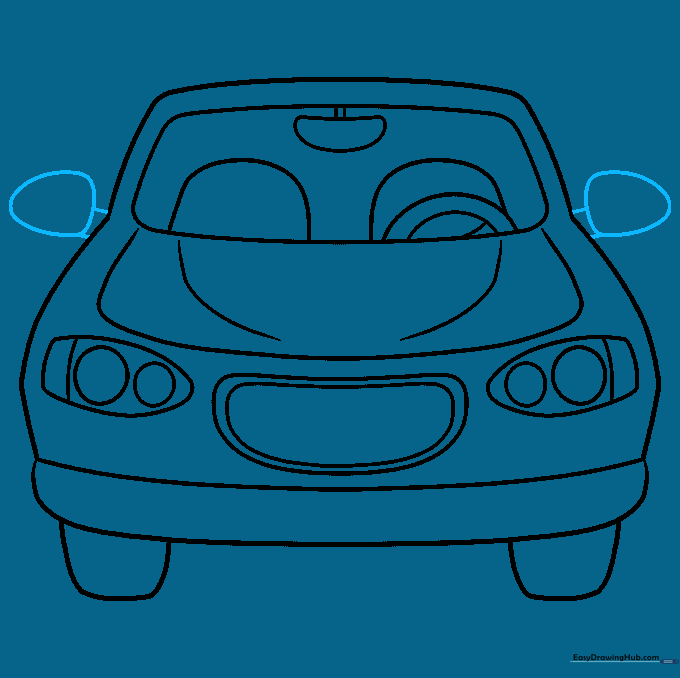 Adding side mirrors to the exterior of the car.
