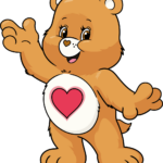 Colorful, finished Care Bear illustration, perfect for inspiring young artists.