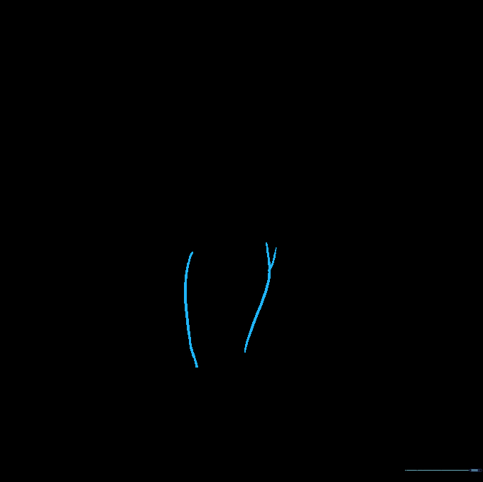 Drawing curved lines that gradually get closer together to form the carrot body.
