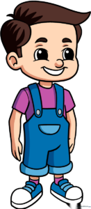 Colorful illustration of a cartoon boy, showcasing the final result of the drawing tutorial.