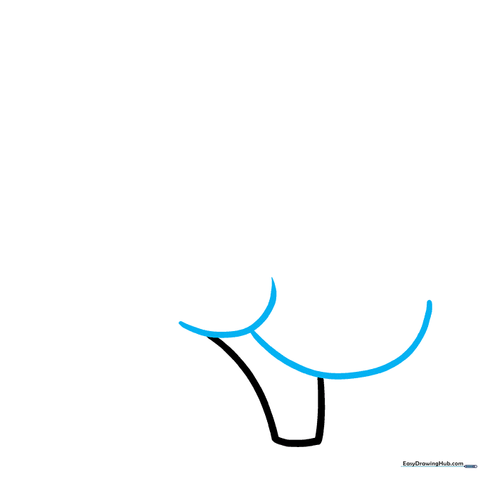 Adding two overlapping U-shaped lines to the base to form the cerebellum.