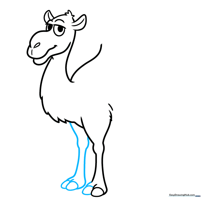 Adding the second front leg and completing the toe details on both feet.