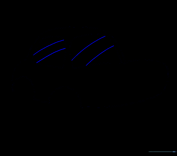 Drawing reflection lines inside the car windows.