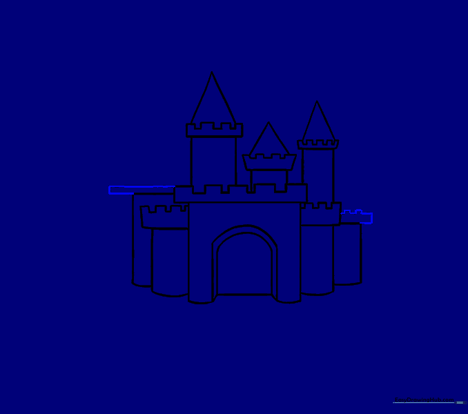 Adding finishing touches to the tower walls.