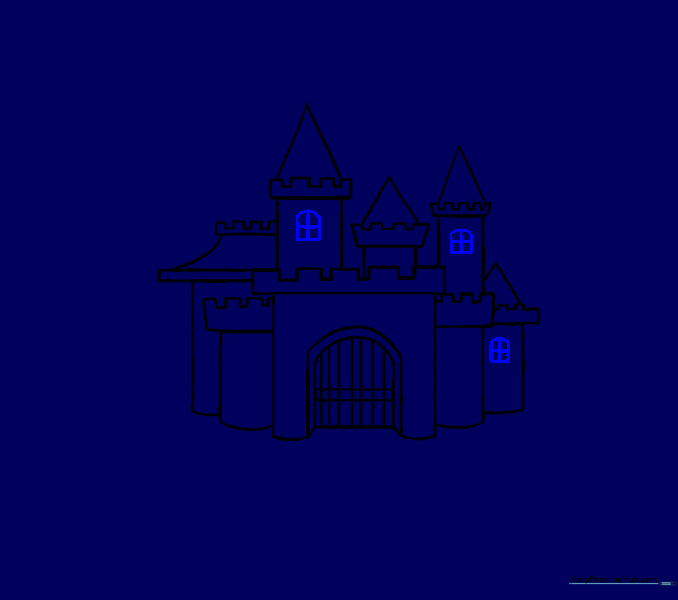 Adding windows with cross-panes to the castle towers.