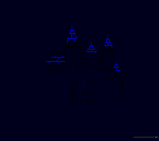 Adding shingle textures to the castle roofs.
