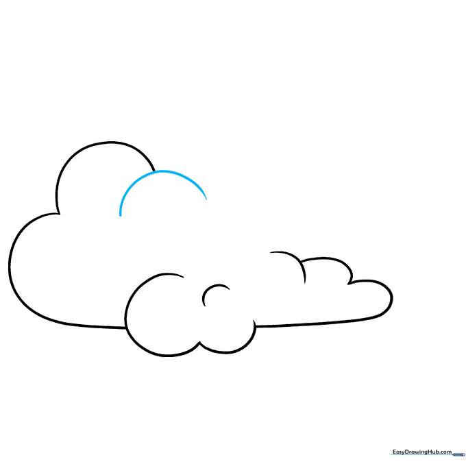 Adding an overlapping curve to add depth to the cloud shape.
