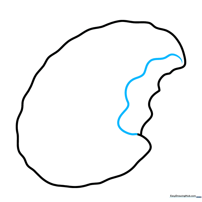 Adding depth lines inside the bite mark to show thickness.